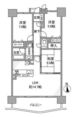 Ｔステージ若林ＥＡＳＴの物件間取画像